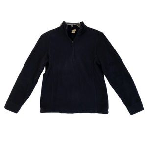 L.L. Bean Blue Fleece Pullover with Zipper Neck